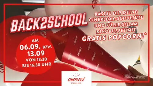 Back 2 School Aktion - Gratis Popcorn bei Cineplexx