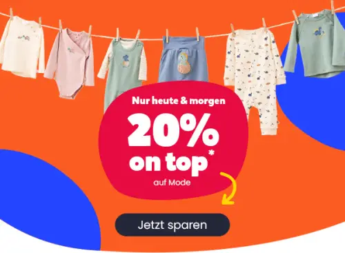 20% Rabatt auf Mode für die Kleinen bei BabyMarkt