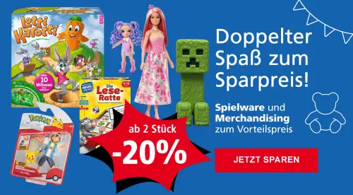 Pagro 20% Rabatt auf Spielware & Merchandising ab 2 Stück