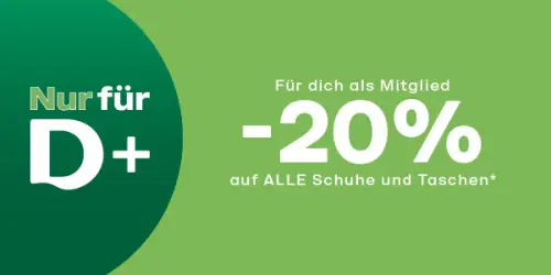 Deichmann 20% Rabatt auf alle Schuhe und Taschen