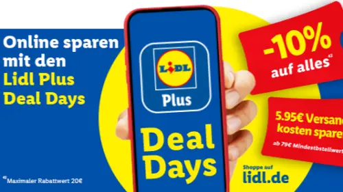10% Rabatt auf alles bei den Lidl Plus Deal Days