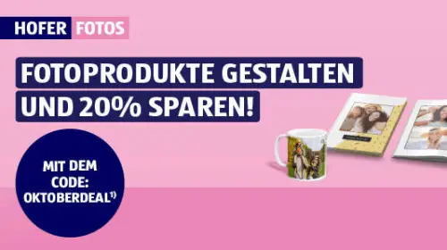 Hofer Fotos: 20% Rabatt auf Fotoprodukte