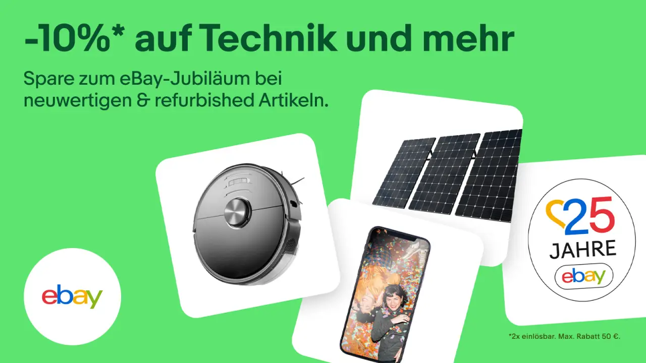 Spare 10% auf Technik und mehr bei eBay