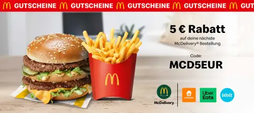 5 € Rabatt auf deine nächste McDelivery Bestellung