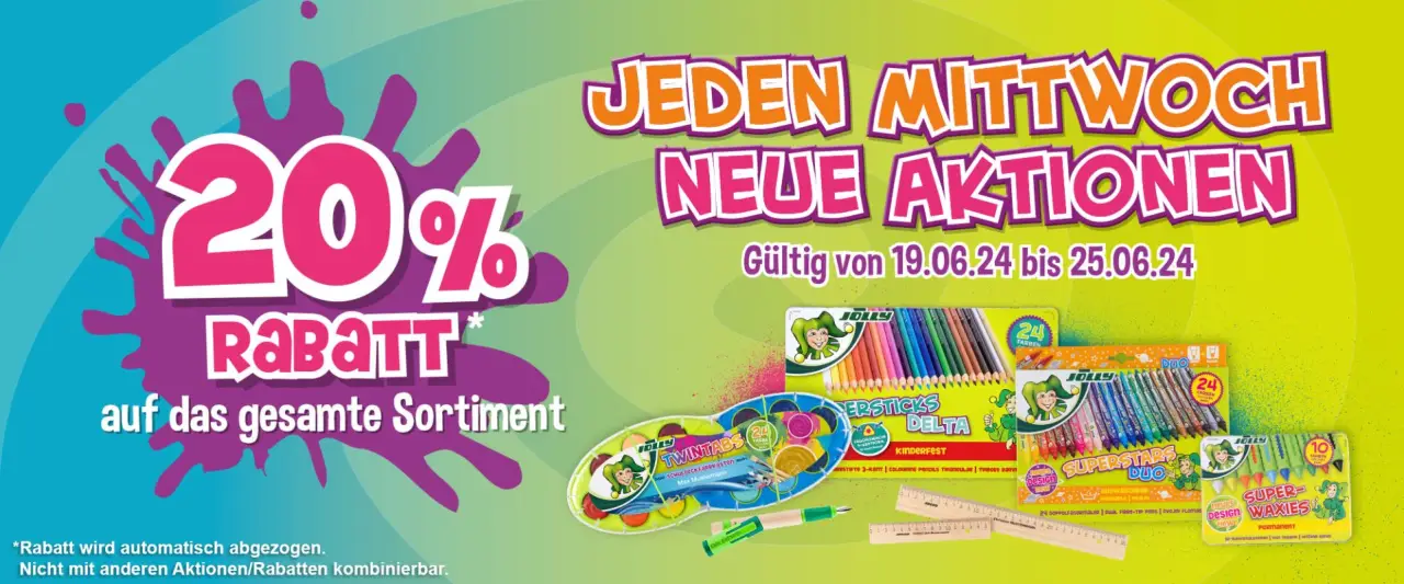 20% Rabatt auf alles im Jolly Shop