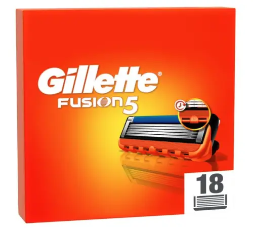 Gillette Fusion 5 18 Ersatzklingen für Nassrasierer Herren mit 5-fach Klinge